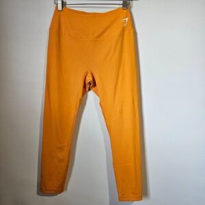 EUC GYMSHARK YELLOW BUTTERY SOFT LEGGINGS WORKOUT SIZE M
